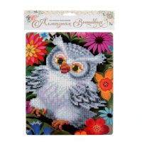 Алмазная вышивка &laquo;Сова в цветах&raquo;, с подставкой, с частичным заполнением