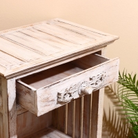 Тумба "Старый Бали" 50х30х90 см, дерево албезия, белый