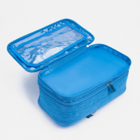 Косметичка, 3 отдела на молниях, цвет ярко синий Косметичка, 3 отдела на молниях, цвет ярко синий