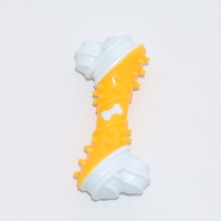 Игрушка двухслойная (твердый и мягкий пластик) "Кость", 12 см, жёлтая Игрушка двухслойная (твердый и мягкий пластик) "Кость", 12 см, жёлтая