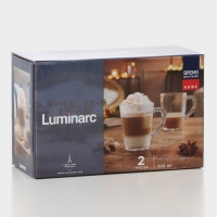 Кружка стеклянная &laquo;Время дегустаций кофе&raquo;, 320 мл, 2 шт