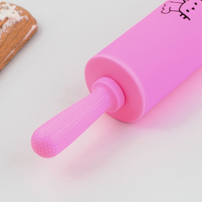 Скалка «Порадуй себя», 31 х 4.2 см, силикон, пластик, цвет розовый Скалка «Порадуй себя», 31 х 4.2 см, силикон, пластик, цвет розовый