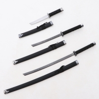 Сув. изделие катаны 3в1 на подставке, ножны кожзам,  черная 47/70/89см