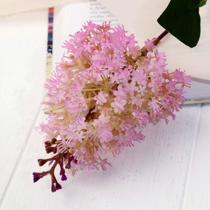 Цветы искусственные "Веточка сирени" 68х7 см, розовый