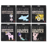Карандаши 24 цвета BlackWoodColor, пластиковые, трёхгранные, МИКС Карандаши 24 цвета BlackWoodColor, пластиковые, трёхгранные, МИКС