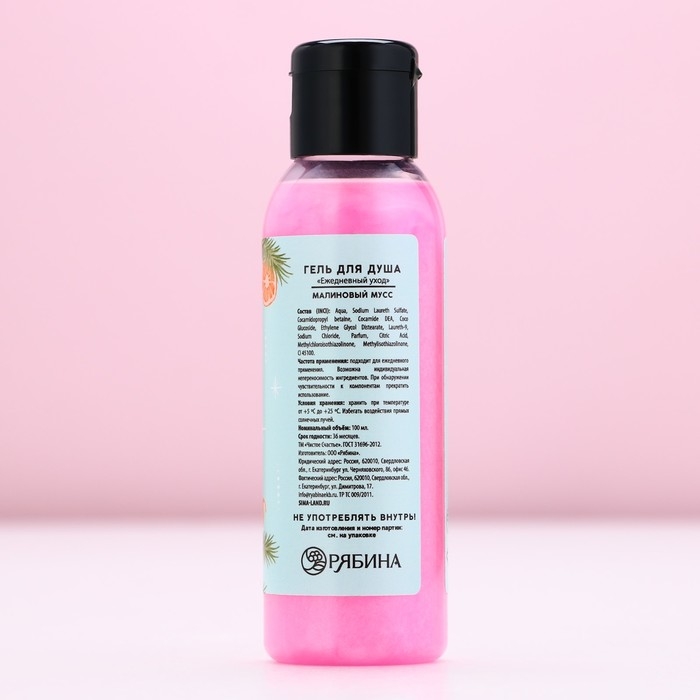 Гель для душа «Игристого года!», 100 мл, аромат малинового мусса, Новый Год Гель для душа «Игристого года!», 100 мл, аромат малинового мусса, Новый Год