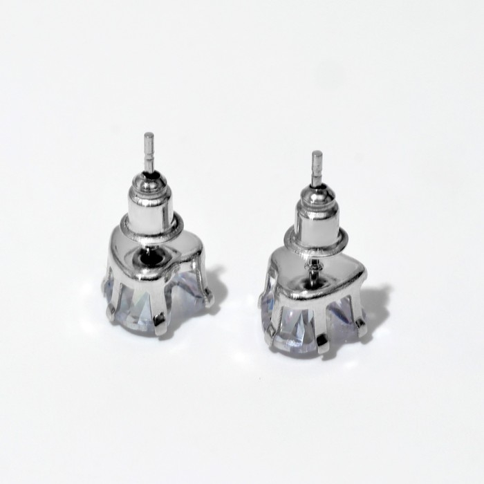 Набор 2 предмета: серьги, глиттер «Сердце», цвет белый в серебре, цвет глиттера МИКС Набор 2 предмета: серьги, глиттер «Сердце», цвет белый в серебре, цвет глиттера МИКС