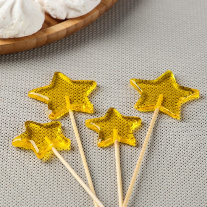 Силиконовый молд для леденцов и шоколада &laquo;Звёзды&raquo;, 4 и 5 см, цвет прозрачный