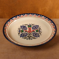 Блинница Риштанская Керамика "Цветы", 38 см, синий микс Блинница Риштанская Керамика "Цветы", 38 см, синий микс