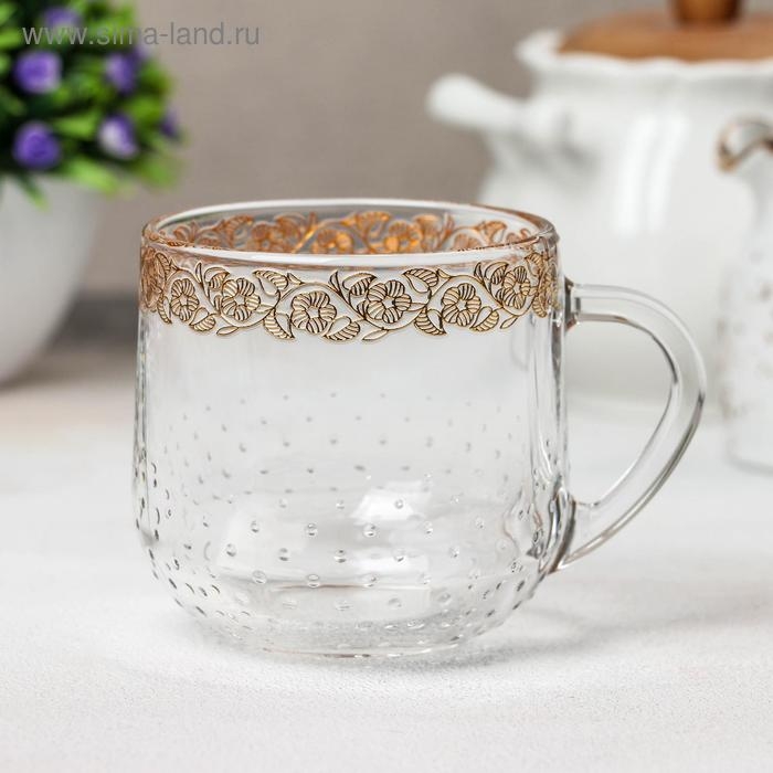 Кружка стеклянная &laquo;Золотая вязь&raquo;, 300 мл