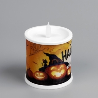 Светодиодная фигура &laquo;Свеча Хэллоуин&raquo; 7.5 &times; 10 &times; 7.5 см, пластик, батарейки AG13х3 (в комплекте), свечение тёплое белое