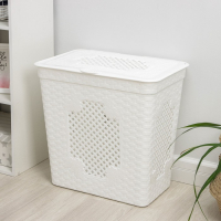 Корзина бельевая с крышкой &laquo;Плетёнка люкс&raquo;, 85 л, 58&times;39&times;57 см, цвет белый