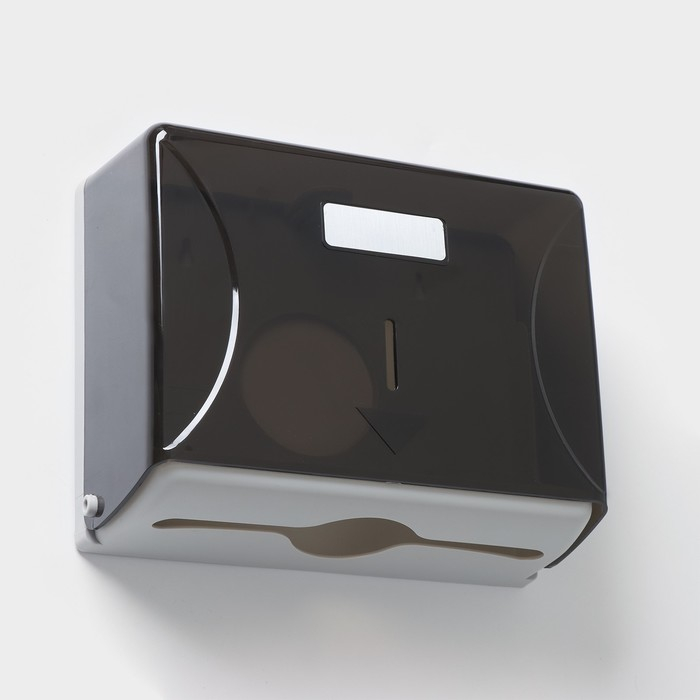 Диспенсер бумажных полотенец в листах, пластиковый, 27×20×10 см, цвет серый Диспенсер бумажных полотенец в листах, пластиковый, 27×20×10 см, цвет серый