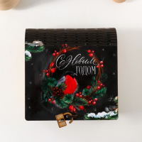 Шкатулка-книга "Снегири" 14х14х6,5 см