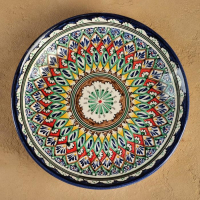 Ляган Риштанская Керамика "Узоры", 25 см, синий микс Ляган Риштанская Керамика "Узоры", 25 см, синий микс