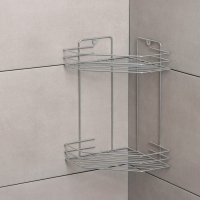Полка для ванной угловая 2-х ярусная, 20,5&times;20,5&times;31,5 см, цвет хром