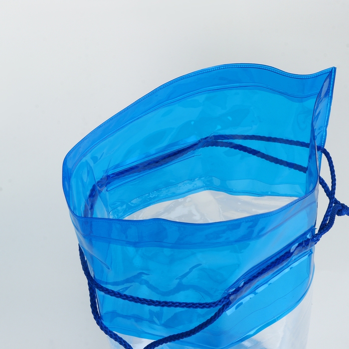 Косметичка на шнуре, цвет прозрачный/голубой