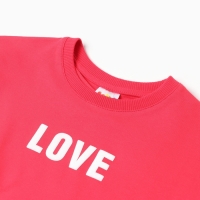 Футболка для девочки, цвет бубль-гум, рост 128 см