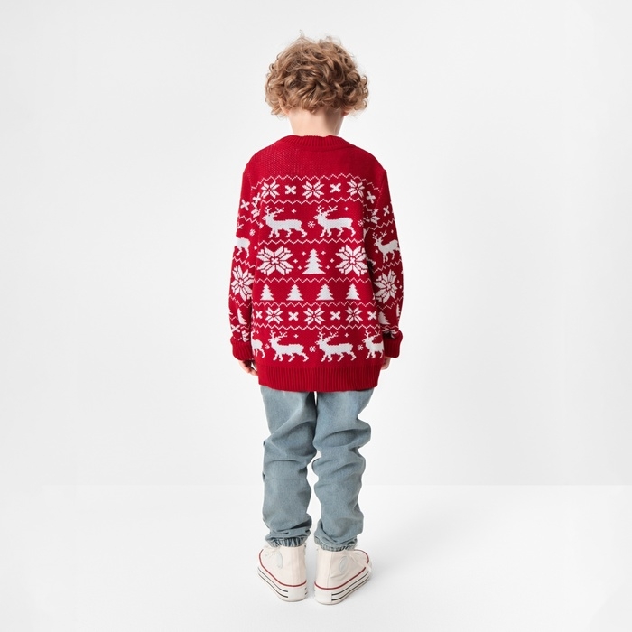 Джемпер вязаный детский KAFTAN "New Year" размер 30, (98-104 см)