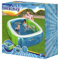 Бассейн надувной, 168 х 168 х 56 см, с окошками, от 6 лет, 51132 Bestway