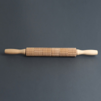 Массажёр &laquo;Скалка&raquo; для спины, d = 4 &times; 42 см, деревянный, с шипами