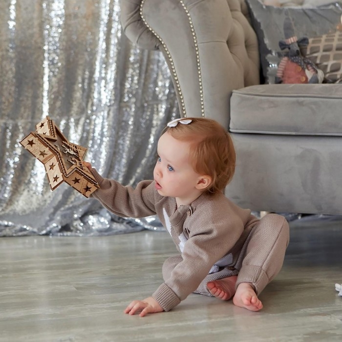 Комбинезон вязаный Крошка Я &laquo;Заяц&raquo;, рост 62-68 см