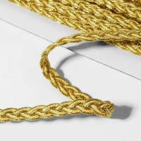 Тесьма декоративная &laquo;Косичка&raquo;, 7 мм, 10 &plusmn; 1 м, цвет золотой/бежевый