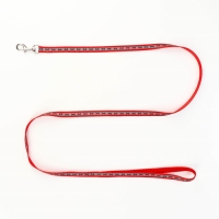 Комплект светоотражающий "Косточки", поводок 1 х 120 см (ОШ 26-42 см ,ОГ 26-42 см) красный