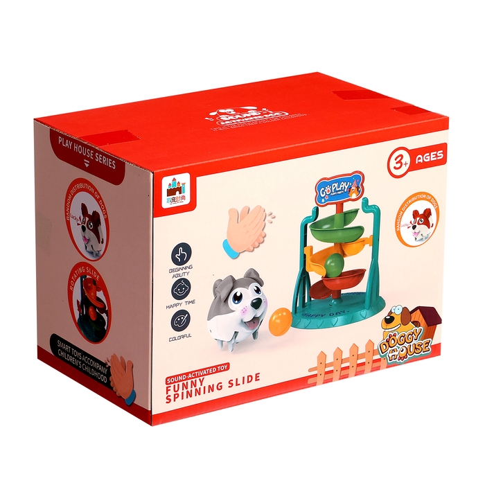 Пирамидка с итерактивным щенком &laquo;Догони шарик&raquo;, реагирует на звук