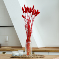 Сухоцветы &laquo;Лагурус&raquo;, набор 30 шт., цвет красный