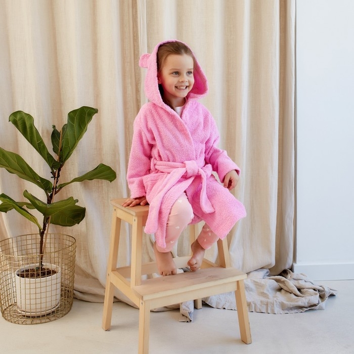 Халат махровый детский Халат махровый детский "Little princess" р-р 30 (98-104 см), розовый