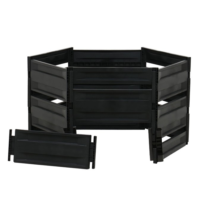 Компостер пластиковый, 600 л, 125 × 105 × 70 см, чёрный Компостер пластиковый, 600 л, 125 × 105 × 70 см, чёрный