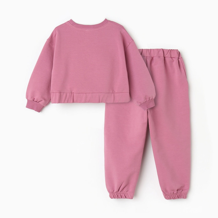 Комплект для девочки (свитшот, брюки), цвет тёмно-лиловый, рост 122 см Комплект для девочки (свитшот, брюки), цвет тёмно-лиловый, рост 122 см