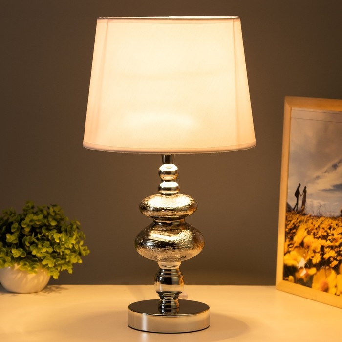 Настольная лампа Настольная лампа "Флавия" Е27 40Вт хром 25х25х44 см RISALUX