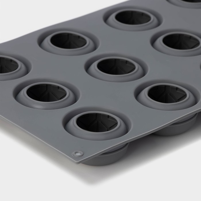 Форма для выпечки и муссовых десертов KONFINETTA «Паутина», силикон, 29,5×17,5×2,5 см, 12 ячеек (4,2×2,5 см), цвет серый Форма для выпечки и муссовых десертов KONFINETTA «Паутина», силикон, 29,5×17,5×2,5 см, 12 ячеек (4,2×2,5 см), цвет серый