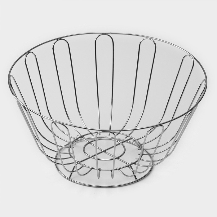 Фруктовница Доляна, 23&times;23&times;11 см, цвет хром