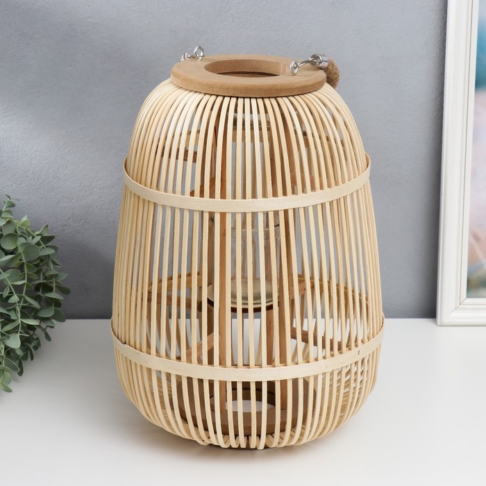 Подсвечник дерево на 1 свечу Подсвечник дерево на 1 свечу "Клетка" 37х30х30 см