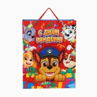 Пакет подарочный 3Д "С Днём Рождения!" 40х31х11.5 см, Щенячий патруль