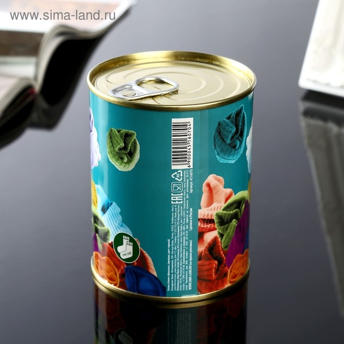 Носки в банке Носки в банке "Цельные" (мужские, цвет черный)