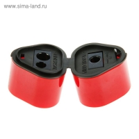 Точилка 3 отверстия с контейнером Faber-Castell TRIO Grip 2001 для стандартных и трёхгранных карандашей, цвет красный/синий Точилка 3 отверстия с контейнером Faber-Castell TRIO Grip 2001 для стандартных и трёхгранных карандашей, цвет красный/синий