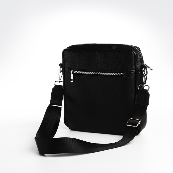 Сумка мужская через плечо TEXTURA, искусственная кожа, цвет чёрный