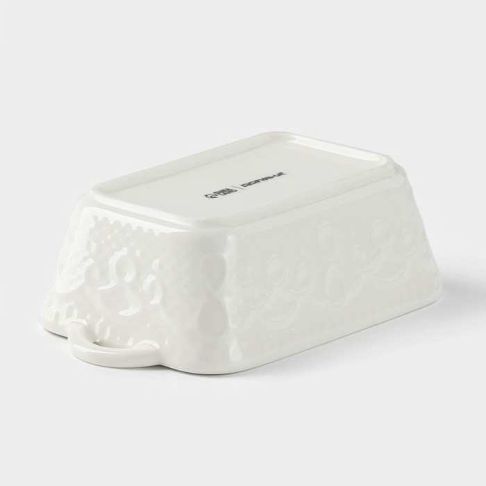 Форма для выпечки из жаропрочной керамики Доляна &laquo;Ланзо&raquo;, 16&times;9,2 см, цвет белый