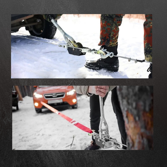 Лебедка рычажная ТУНДРА, двойное храповое колесо, тяга 4 т (подъем 1.6 т), трос 2 метра Лебедка рычажная ТУНДРА, двойное храповое колесо, тяга 4 т (подъем 1.6 т), трос 2 метра