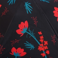 Зонт женский &laquo;Красные цветы&raquo;, 6 спиц, складывается в размер телефона.