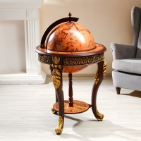 Глобус бар декоративный "Винтажная карта" узорные ножки 60,4х60,4х104 см