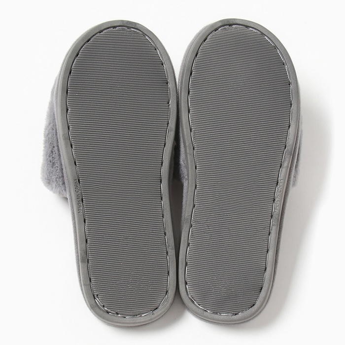 Тапочки женские с открытым носом, размер 40-41, серый Тапочки женские с открытым носом, размер 40-41, серый