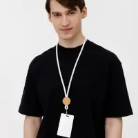 Шнурок для бейджа Tube Wood, белый Шнурок для бейджа Tube Wood, белый