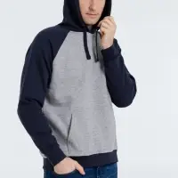 Толстовка унисекс Seattle серый меланж/темно-синий, размер XS Толстовка унисекс Seattle серый меланж/темно-синий, размер XS