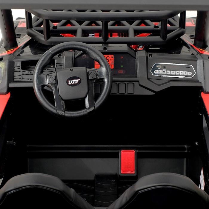 Электромобиль &laquo;БАГГИ&raquo;, максимальная нагрузка 100 кг, АКБ 24V, кожаное сидение, цвет красный