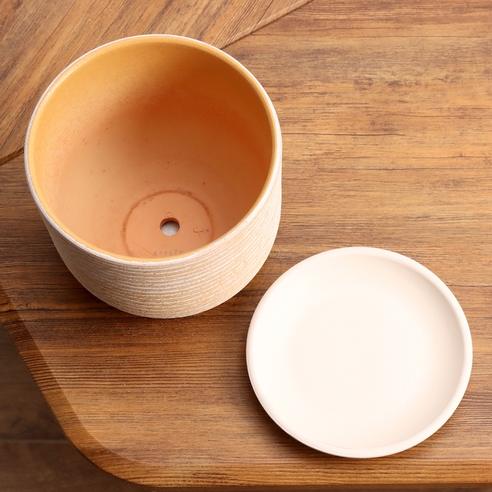 Горшок цветочный Лоза бежевый бук №2, 1,6 л, d - 15,2 см